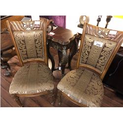 PAIR OF SIDE CHAIRS WITH HALL STAND