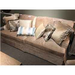 OVERSTUFFED SOFA AND LOVESEAT SET WITH THROW CUSHIONS.  RETAIL $6,500.00