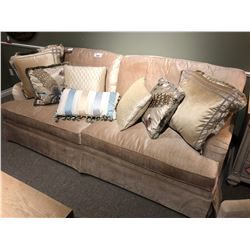 OVERSTUFFED SOFA AND LOVESEAT SET WITH THROW CUSHIONS.  RETAIL $6,500.00