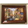 Image 1 : LARGE WOODEN FRAMED PAINTED ARTWORK - VENICE