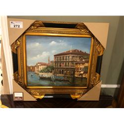 WOODEN FRAMED PAINTED ARTWORK - VENICE