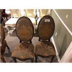 PAIR OF WOODEN BACK SIDE CHAIRS