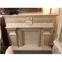 LARGE IVORY COLOURED FIREPLACE MANTLE.  RETAIL $3,500.00