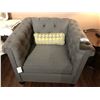 Image 2 : PAIR OF GREY TUFTED BACK CLUB CHAIRS.