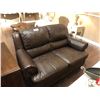 Image 1 : DARK BROWN LEATHER LOVE SEAT