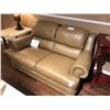 Image 1 : LIGHT BROWN LEATHER LOVE SEAT