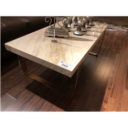 STONE TOP WITH METAL FRAME COFFEE AND END TABLE SET (2 PCS.)