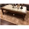 Image 1 : GLASS TOP COFFEE TABLE WITH DARK WOOD FRAME