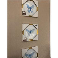 SET OF FOUR BUTTERFLY FRAMED PRINTS