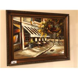 WOODEN FRAMED PAINTED ARTWORK - BISTRO