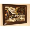 Image 1 : WOODEN FRAMED PAINTED ARTWORK - BISTRO