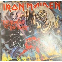 Signed Iron Maiden, The Number Of The Beast Album Cover