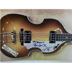 Signed The Beatles Left Handed Bass Guitar