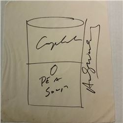 Signed Andy Warhol Campbell’s Pea Soup Sketch