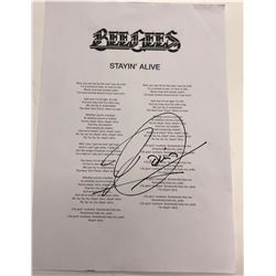 Signed Bee Gees  Staying Alive  Lyrics