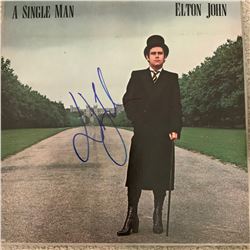 Signed Elton John A Single Man Album Cover