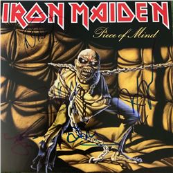 Signed Iron Maiden Piece of Mind Album Cover