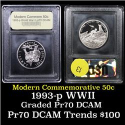 1991-1995-p WWII Modern Commem Half Dollar 50c Graded GEM++ Proof Deep Cameo By USCG