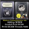 Image 1 : 1991-1995-p WWII Modern Commem Half Dollar 50c Graded GEM++ Proof Deep Cameo By USCG
