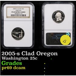 NGC 2005-s Clad Oregon Washington Quarter 25c Graded pr69 dcam By NGC