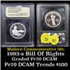 Image 1 : 1993-s Bill of Rights Modern Commem Half Dollar 50c Graded GEM++ Proof Deep Cameo By USCG