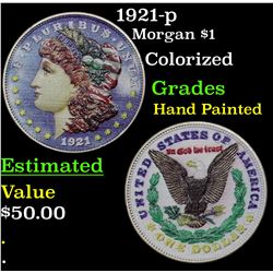 1921-p Morgan Dollar $1 Grades Hand Painted