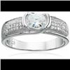 Image 1 : Sterling Silver Oval Channel Set Ring Oval Cubic Zirconia Size 6