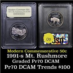 1991-S Mount Rushmore Modern Commem Half Dollar 50c Graded GEM++ Proof Deep Cameo By USCG