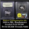 Image 1 : 1991-S Mount Rushmore Modern Commem Half Dollar 50c Graded GEM++ Proof Deep Cameo By USCG