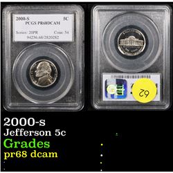 PCGS 2000-s Jefferson Nickel 5c Graded pr68 dcam By PCGS