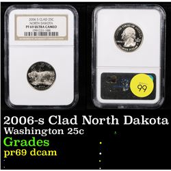 NGC 2006-s Clad North Dakota Washington Quarter 25c Graded pr69 dcam By NGC