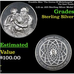 Franklin Mint "The Genius Of Michelangelo" The Doni Tondo 1.35 oz .925 Sterling Silver Medal
