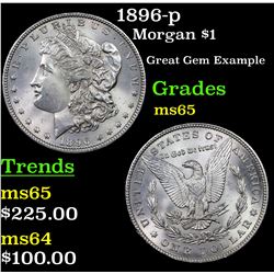 1896-p Morgan Dollar $1 Grades GEM Unc