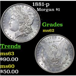 1881-p Morgan Dollar $1 Grades Select Unc