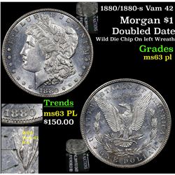 1880/1880-s Vam 42 Morgan Dollar $1 Grades Select Unc PL