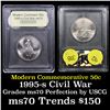 Image 1 : 1995-S Civil War Modern Commem Half Dollar 50c Graded ms70, Perfection By USCG