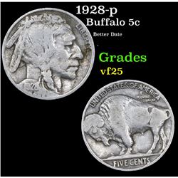 1928-p Buffalo Nickel 5c Grades vf 
