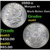 Image 1 : 1880-o Morgan Dollar $1 Grades Select Unc