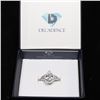 Image 3 : Decidance Sterling Silver CZ pear cut Halo Split Shank Eng Ring Size 6