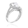 Image 4 : Decidance Sterling Silver CZ pear cut Halo Split Shank Eng Ring Size 6
