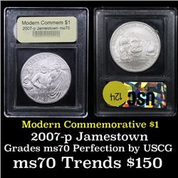2007-p Jamestown Modern Commem Dollar $1 Graded ms70, Perfection By USCG