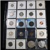 Image 1 : Page of 20 Mixed coins Morgan $1, Peace $1, Proof Washington 25c, Barber 10c, Jefferson5c