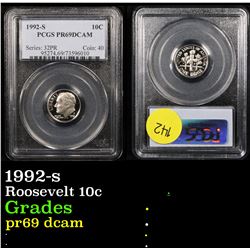 PCGS 1992-s Roosevelt Dime 10c Graded pr69 dcam By PCGS