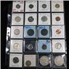 Image 1 : Page of 20 Mixed coins Morgan $1, Peace $1, Proof Washington 25c, Barber 10c, Jefferson5c