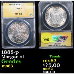 ANACS 1888-p Morgan Dollar $1 Graded ms63 By ANACS