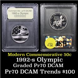 1992-S Olympic Modern Commem Half Dollar 50c Graded GEM++ Proof Deep Cameo By USCG
