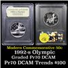 Image 1 : 1992-S Olympic Modern Commem Half Dollar 50c Graded GEM++ Proof Deep Cameo By USCG