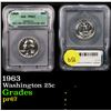 Image 1 : 1963 Washington Quarter 25c Graded pr67 By ICG