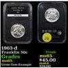 Image 1 : 1963-d Franklin Half Dollar 50c Graded Gem Unc By PCS