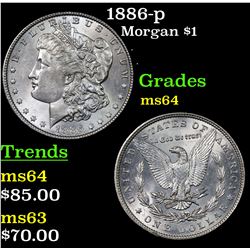 1886-p Morgan Dollar $1 Grades Choice Unc